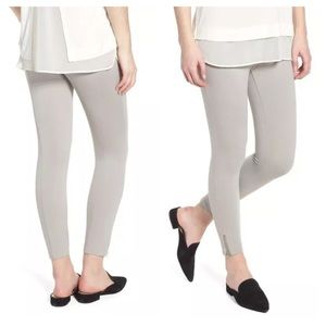Lysse' Mini Zip Crop Leggings Chalk Grey Small 4-6